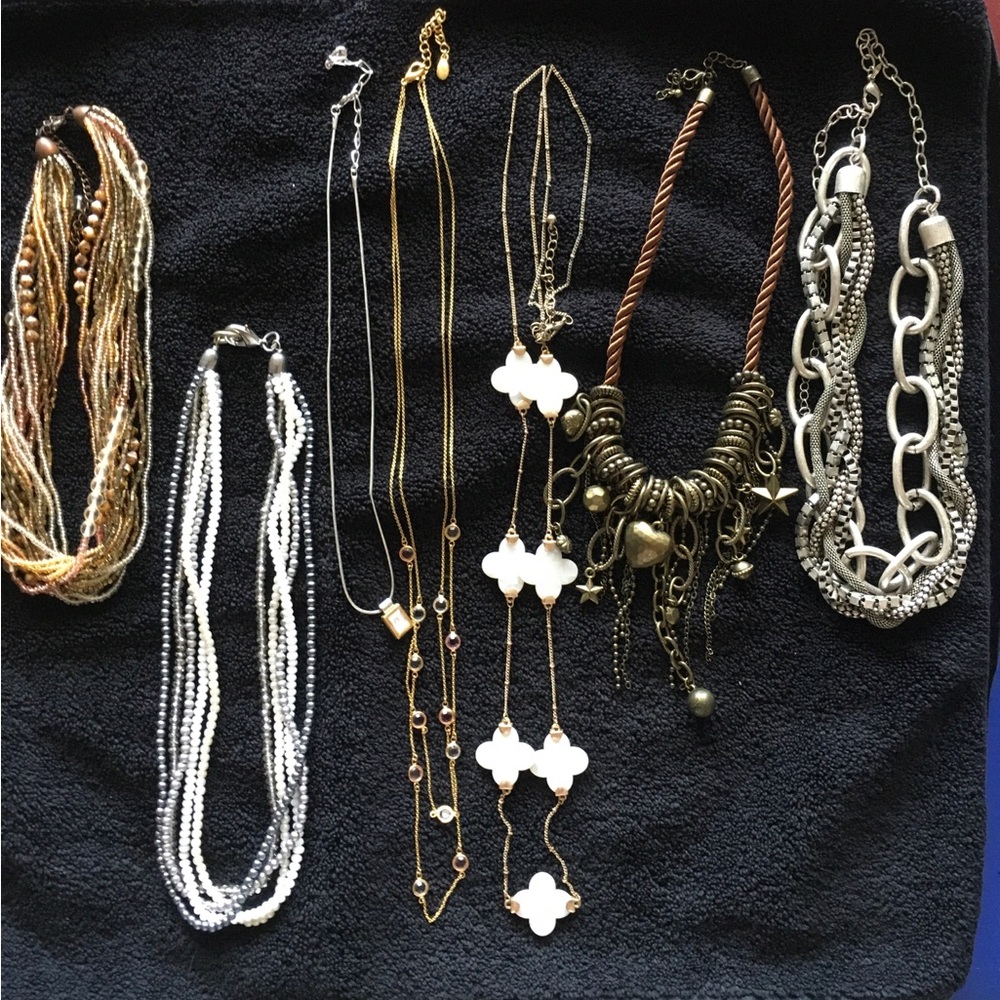 Elegant Gold Colored and Silver Colored Necklace Set